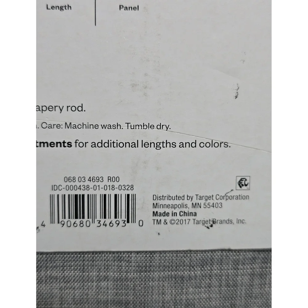 Room Essentials Gray Light‎ Blocking Curtain Panel 84 Inch Single New Target